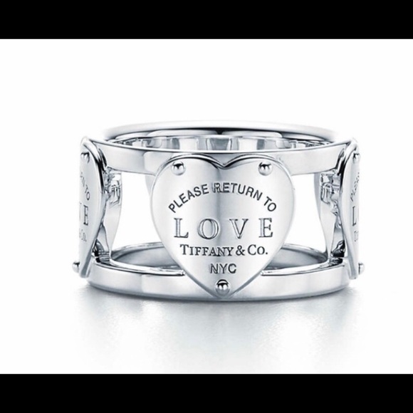 Authentic Tiffany and co wide band multi heartring